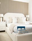 Lusso Cream Teddy Boucle Bed Frame