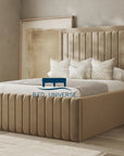De Palazzo Stripe Panel Upholstered Fabric Bed Frame