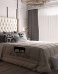Julius Plush Fabric Winged Bed