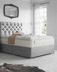 Henry Silver Plush Storage Divan Bed