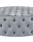Sandra - Round Velvet Ottoman Upholstered Coffee Table