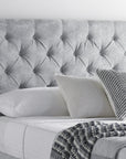 Eliza Silver Naple Soft Velvet Bed Frame