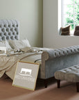 Colorado Soft Grey Naple Chesterfield Sleigh Scroll Bed Frame